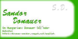sandor donauer business card